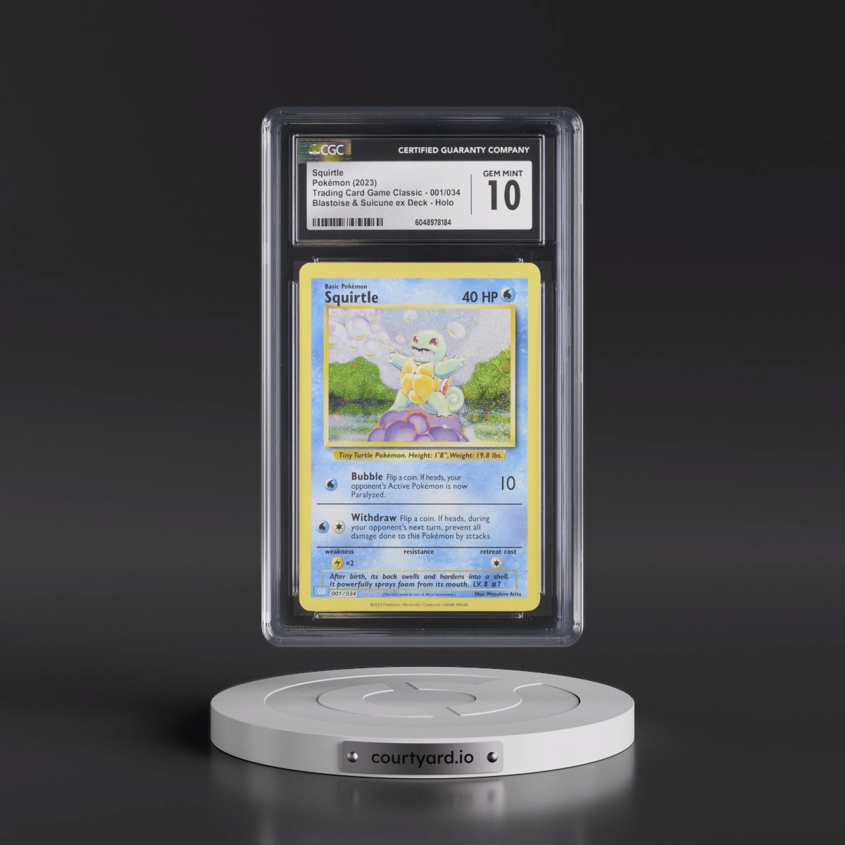 2023 Trading Card Game Classic - CLV, CLC, CLB Squirtle - Blastoise & Suicune ex Deck - CLB Holo #001/034 CGC 10