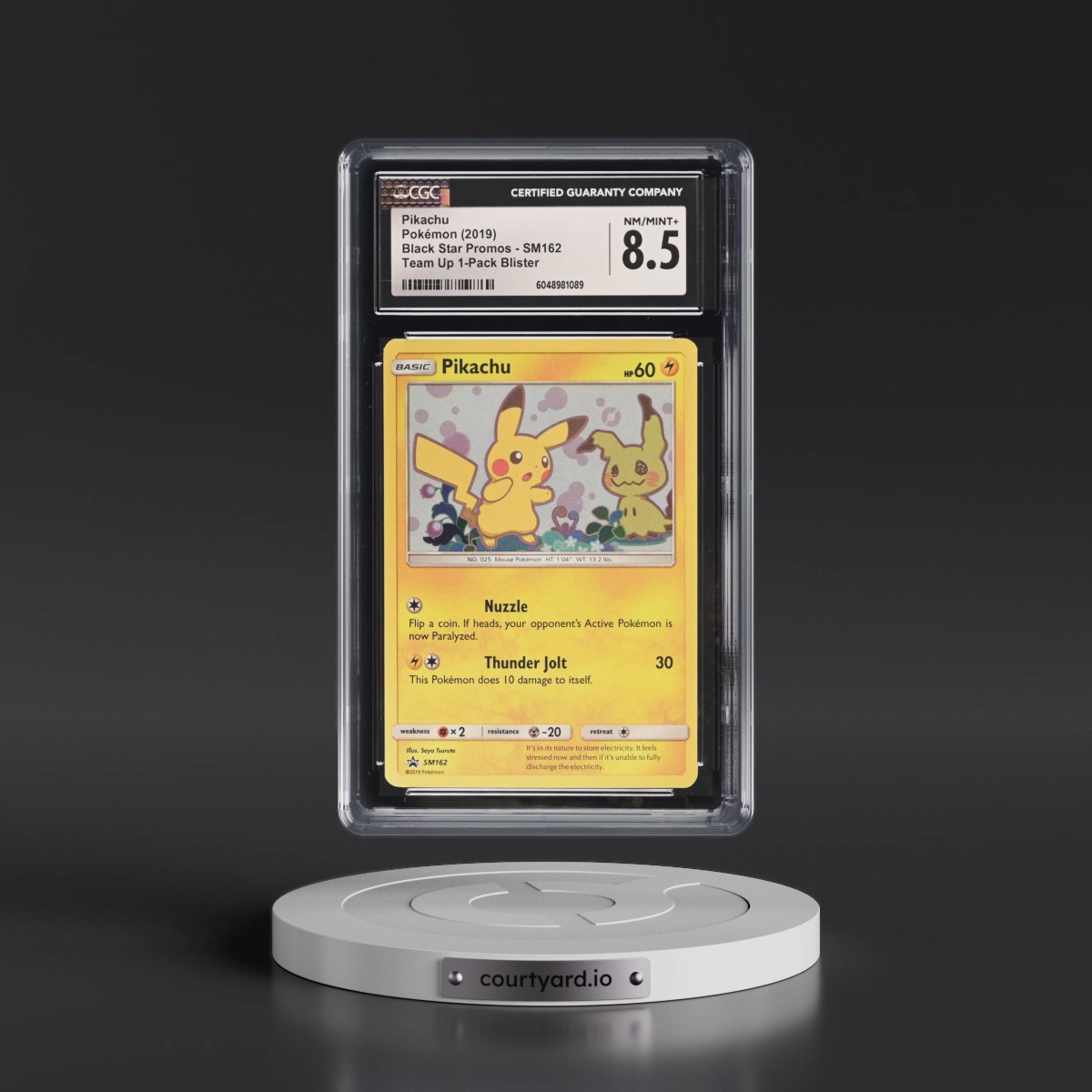 2016 Black Star Promos - Sun & Moon #SM162 Pikachu - Team Up 1-Pack Blister (Cosmos Holo) (CGC 8.5 NM-MT+)