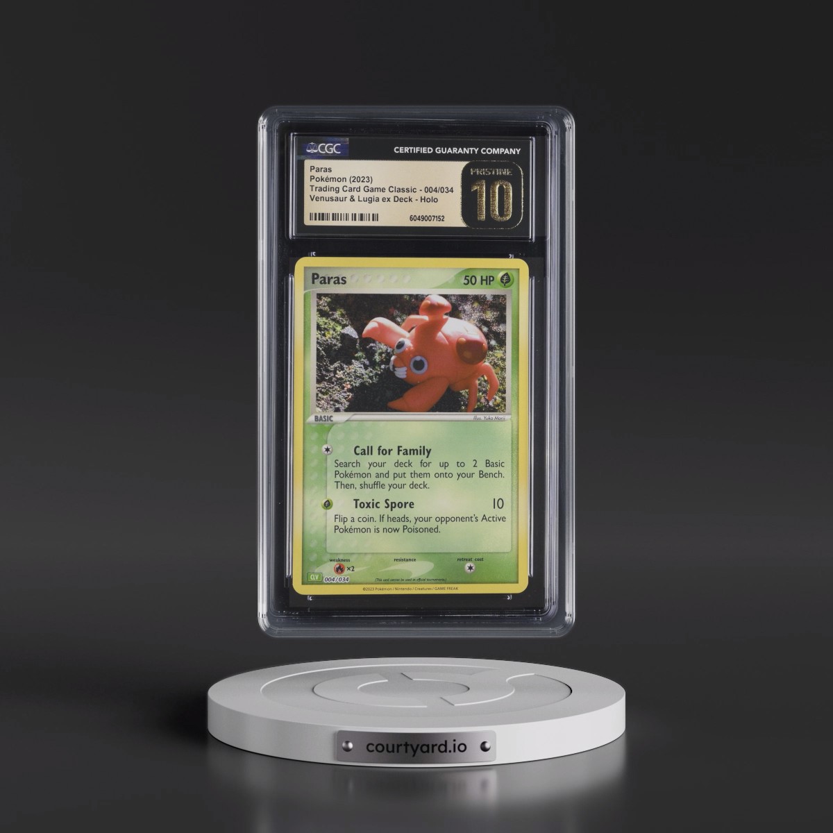 2023 Trading Card Game Classic - CLV, CLC, CLB #004/034 Paras - Venusaur & Lugia ex Deck - CLV Holo (CGC 10 PRISTINE)