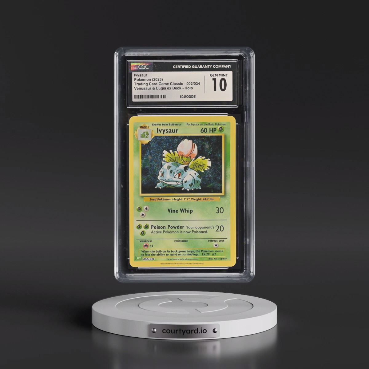 2023 Trading Card Game Classic - CLV, CLC, CLB #002/034 Ivysaur - Venusaur & Lugia ex Deck - CLV Holo (CGC 10 GEM MINT)