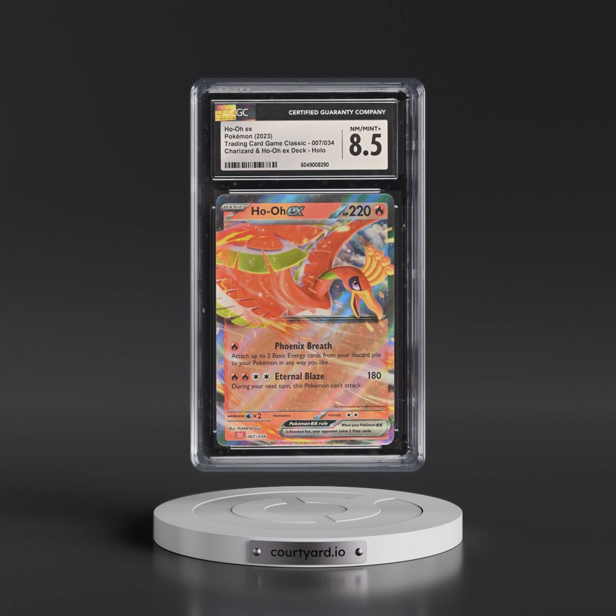 2023 Trading Card Game Classic - CLV, CLC, CLB #007/034 Ho-Oh ex - Charizard & Ho-Oh ex Deck - CLC Holo (CGC 8.5 NM-MT+)