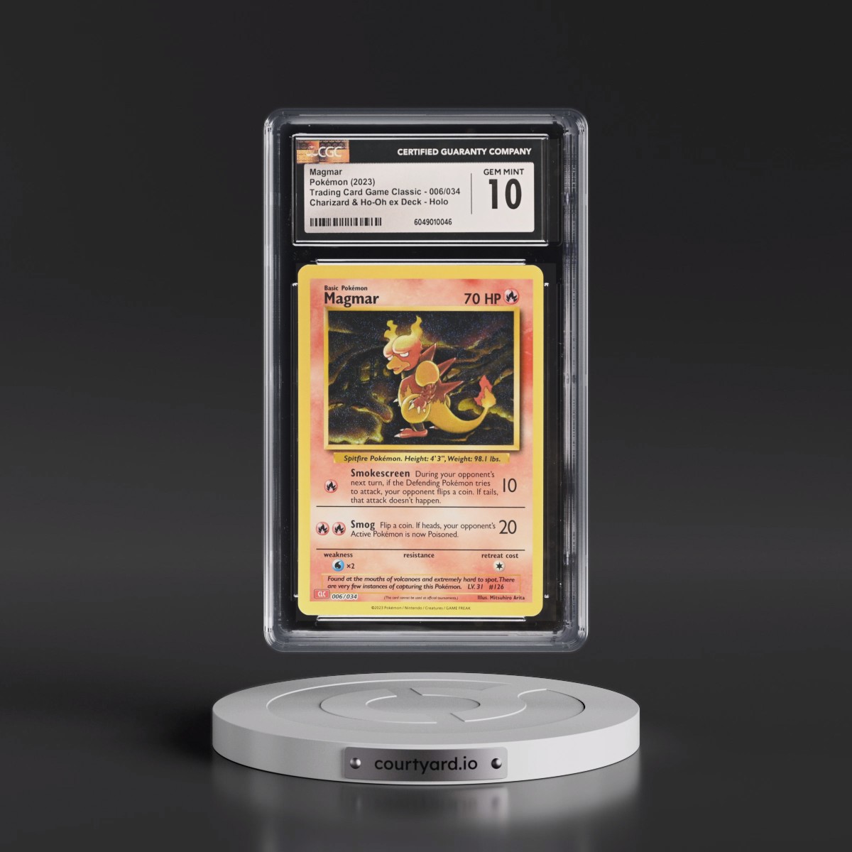 2023 Trading Card Game Classic - CLV, CLC, CLB #006/034 Magmar - Charizard & Ho-Oh ex Deck - CLC Holo (CGC 10 GEM MINT)