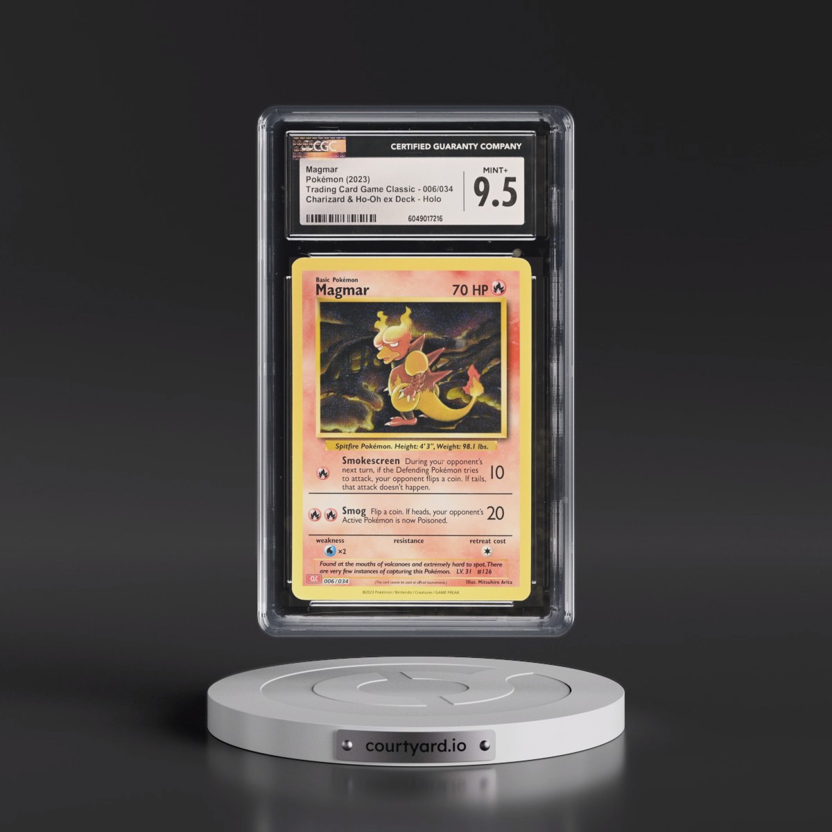 2023 Trading Card Game Classic - CLV, CLC, CLB #006/034 Magmar - Charizard & Ho-Oh ex Deck - CLC Holo (CGC 9.5 MINT+)