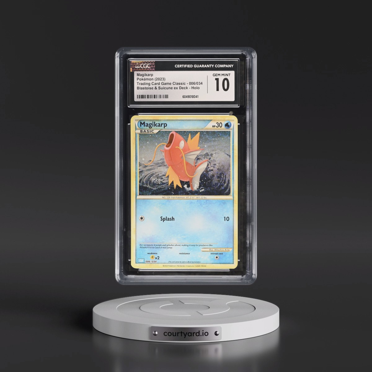 2023 Trading Card Game Classic - CLV, CLC, CLB #006/034 Magikarp - Blastoise & Suicune ex Deck - CLB Holo (CGC 10 GEM MINT)