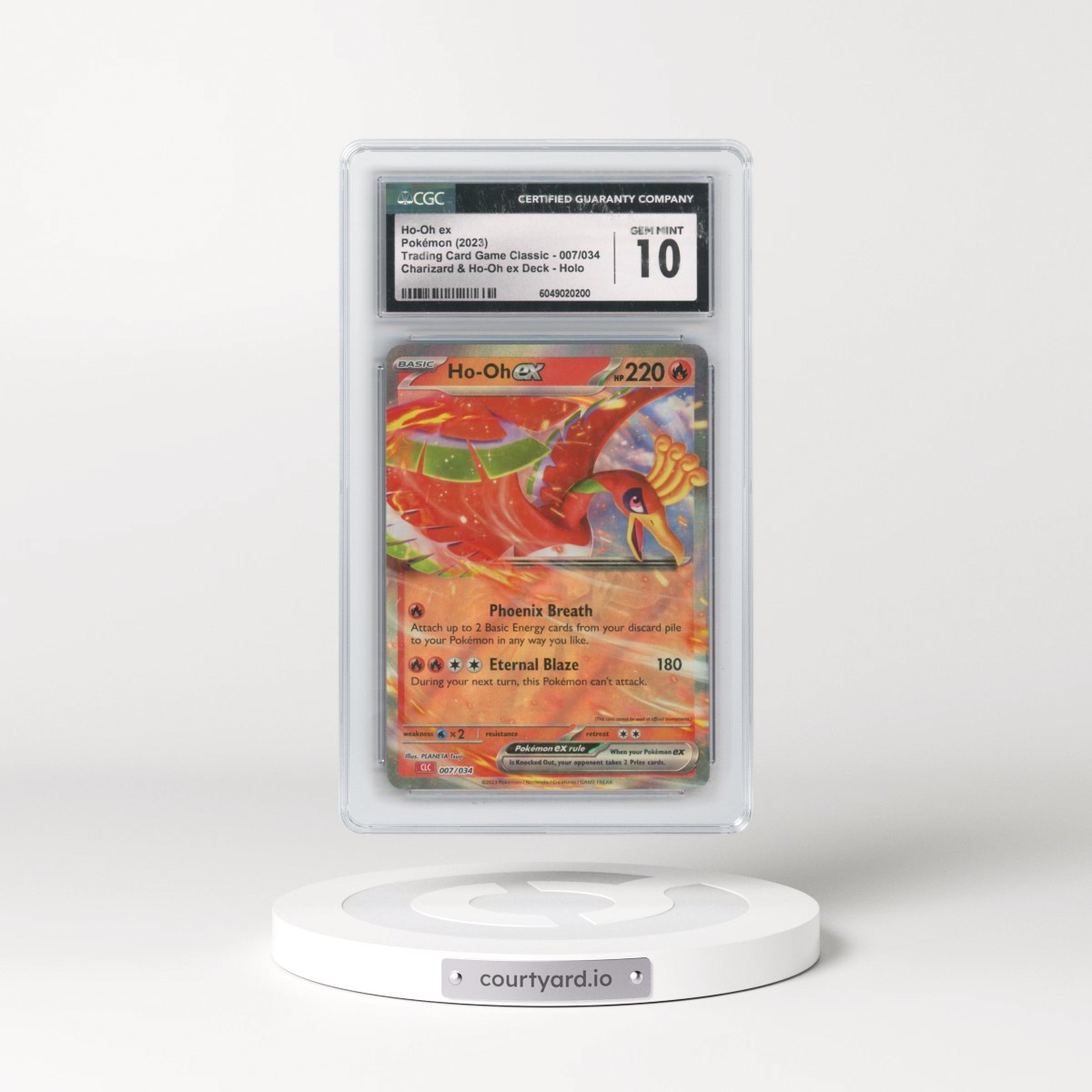 2023 Trading Card Game Classic - CLV, CLC, CLB #007/034 Ho-Oh ex - Charizard & Ho-Oh ex Deck - CLC Holo (CGC 10 GEM MINT)