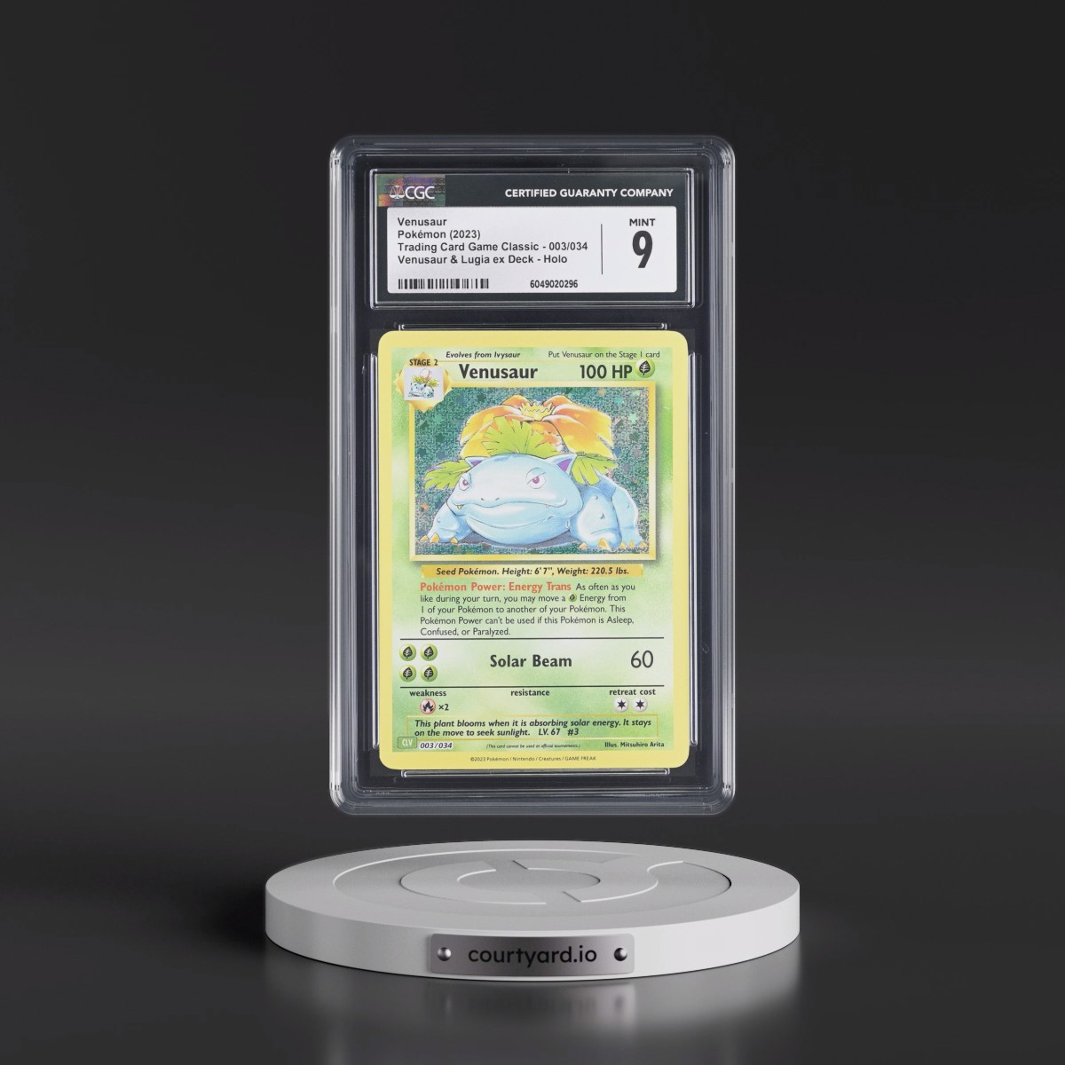 2023 Trading Card Game Classic - CLV, CLC, CLB #003/034 Venusaur - Venusaur & Lugia ex Deck - CLV Holo (CGC 9 MINT)