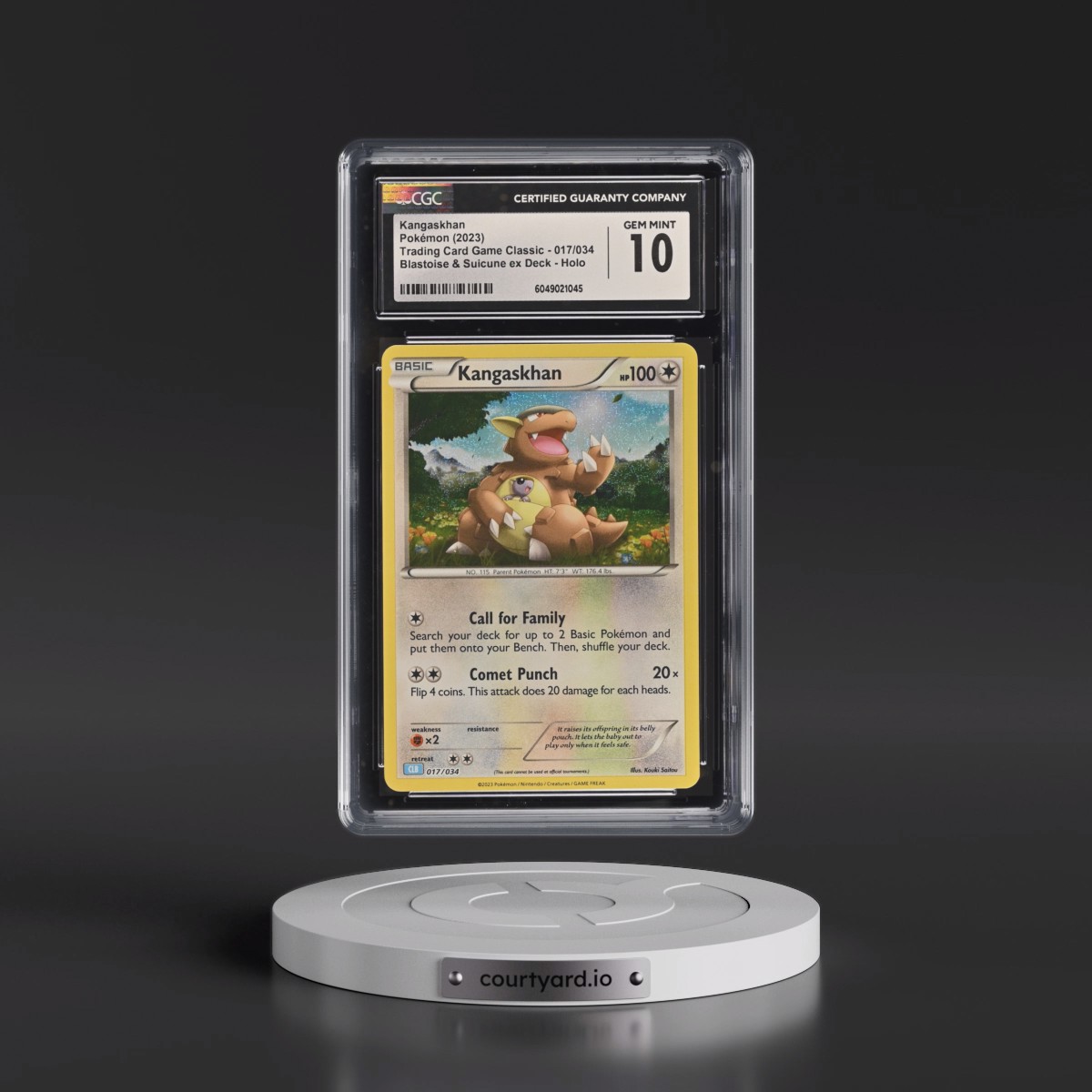 2023 Trading Card Game Classic - CLV, CLC, CLB #017/034 Kangaskhan - Blastoise & Suicune ex Deck - CLB Holo (CGC 10 GEM MINT)