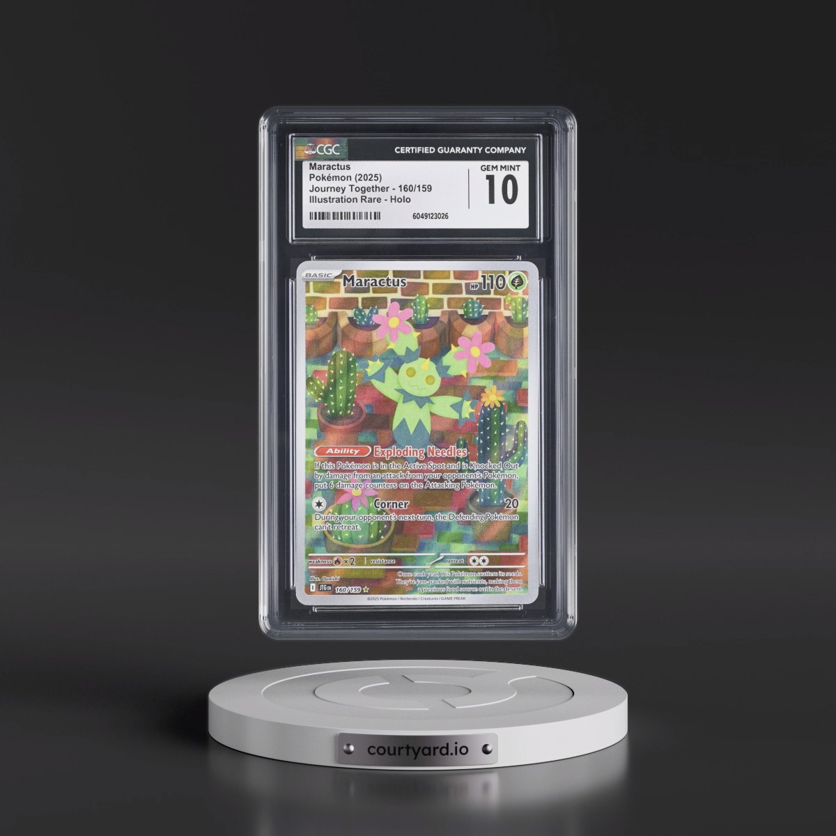 2025 Pokémon Jtg EN-Journey Together #160 Maractus - Illustration Rare (CGC 10 GEM MINT)
