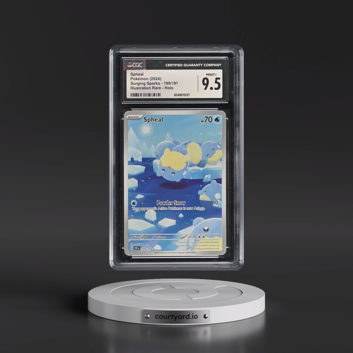 2024 Surging Sparks - SSP EN #199/191 Spheal - Illustration Rare Holo (CGC 9.5 MINT+)