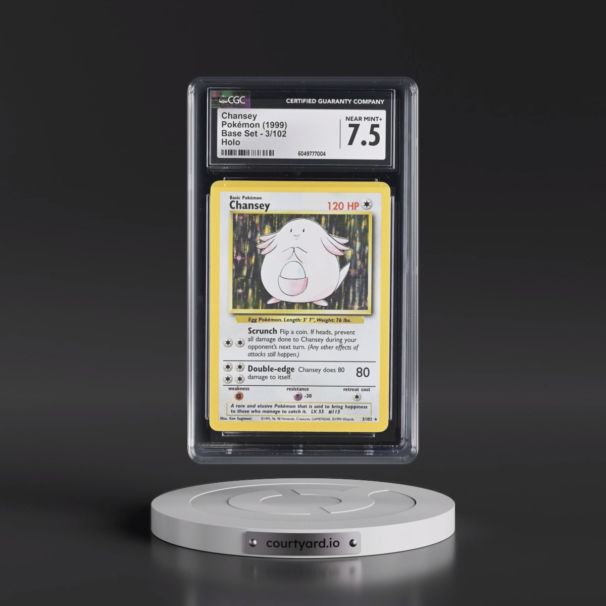 1999 Base Set #3/102 Chansey - Holo (CGC 7.5 NM+)
