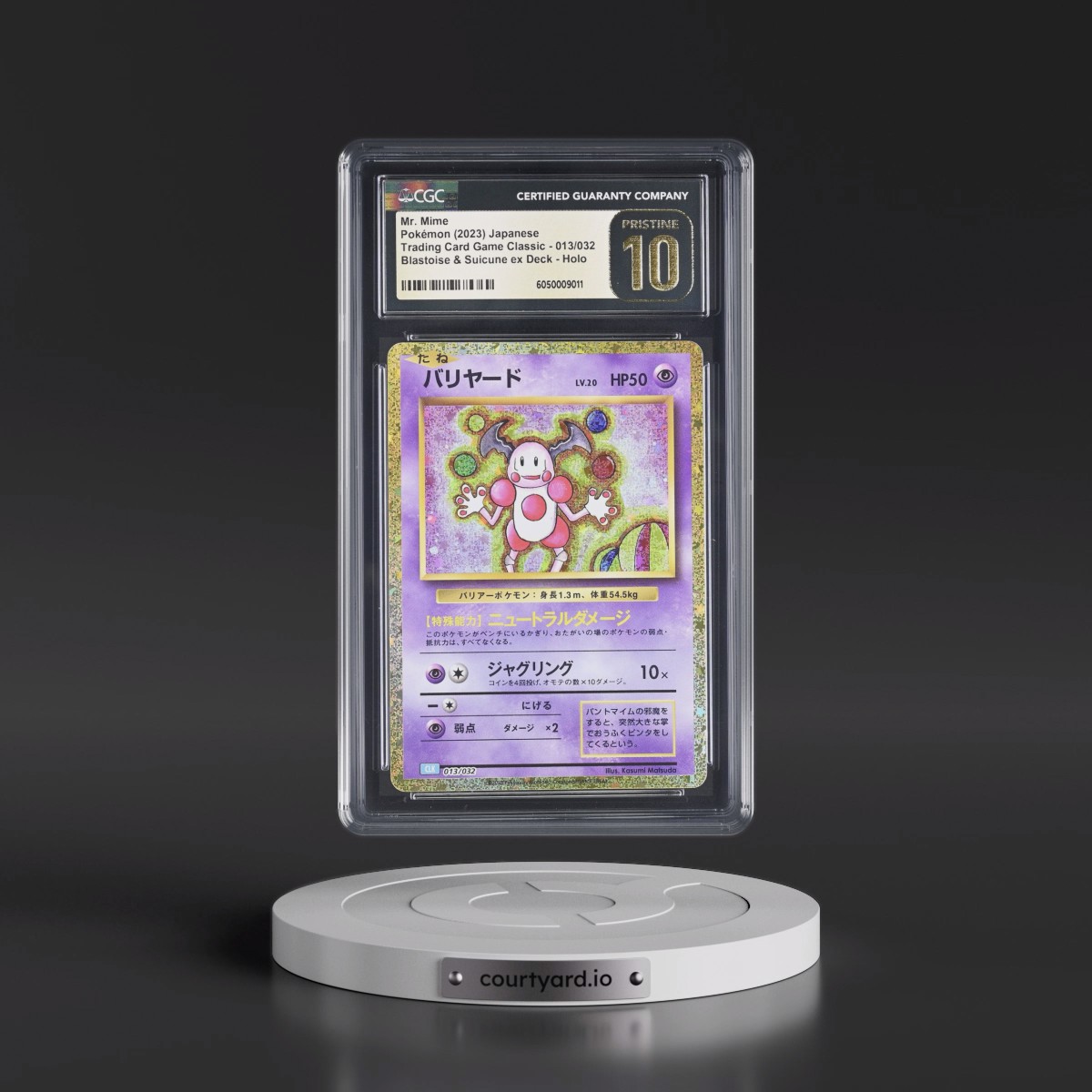2023 Trading Card Game Classic - CLF, CLL, CLK #013/032 Mr. Mime - Blastoise & Suicune ex Deck - CLK Holo (CGC 10 PRISTINE)