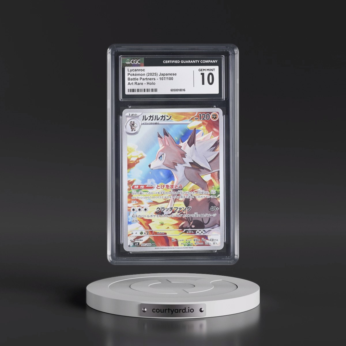 2025 Battle Partners - sv9 #107/100 Lycanroc - Art Rare Holo (CGC 10 GEM MINT)