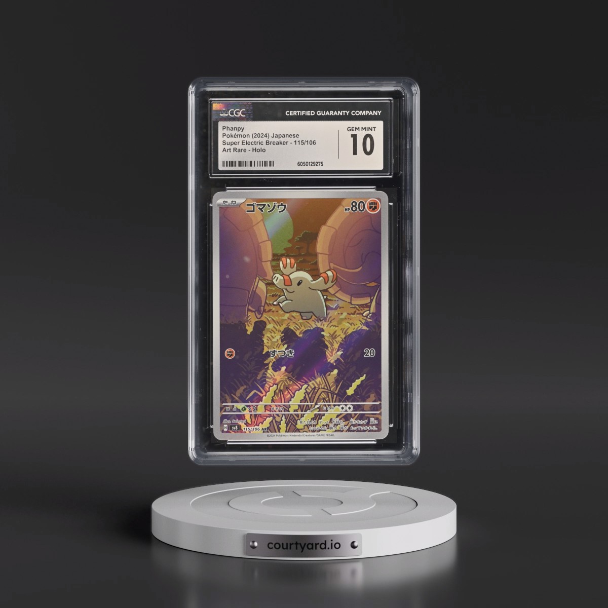 2024 Super Electric Breaker - sv8 #115/106 Phanpy - Art Rare Holo (CGC 10 GEM MINT)