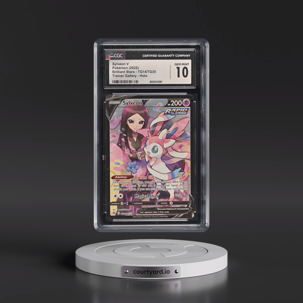 2022 Brilliant Stars Sylveon V - Trainer Gallery Holo #TG14/TG30 CGC 10
