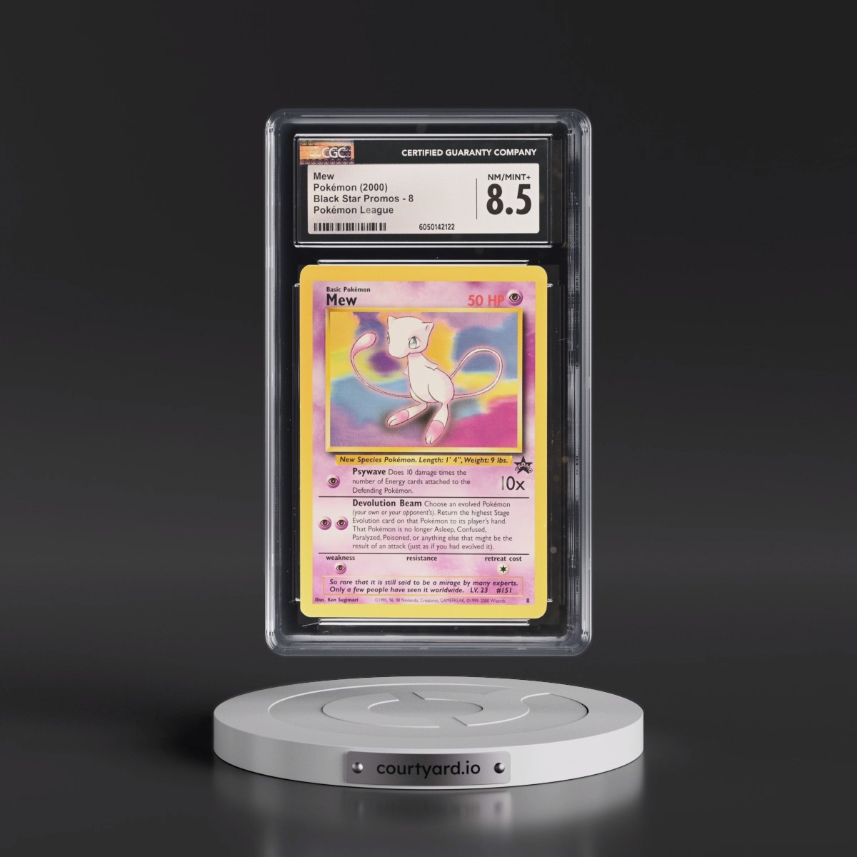 1999 Black Star Promos #8 Mew - Pokémon League (CGC 8.5 NM-MT+)