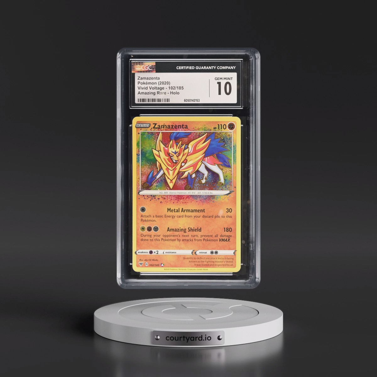 2020 Vivid Voltage #102/185 Zamazenta - Amazing Rare Holo (CGC 10 GEM MINT)
