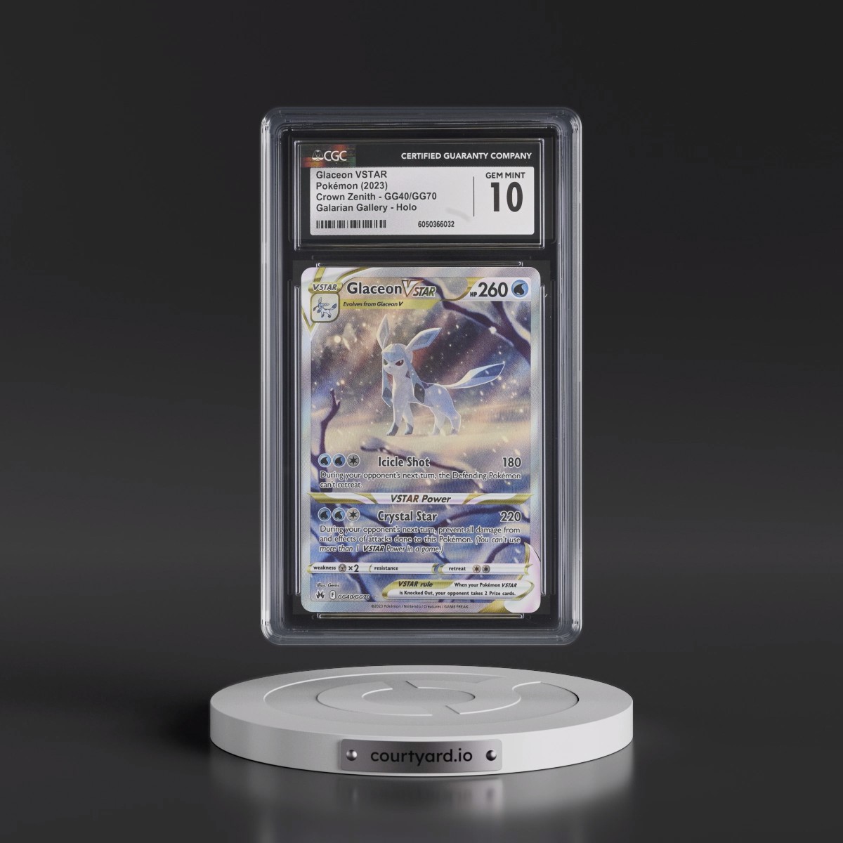 2023 Crown Zenith #GG40/GG70 Glaceon VSTAR - Galarian Gallery Holo (CGC 10 GEM MINT)