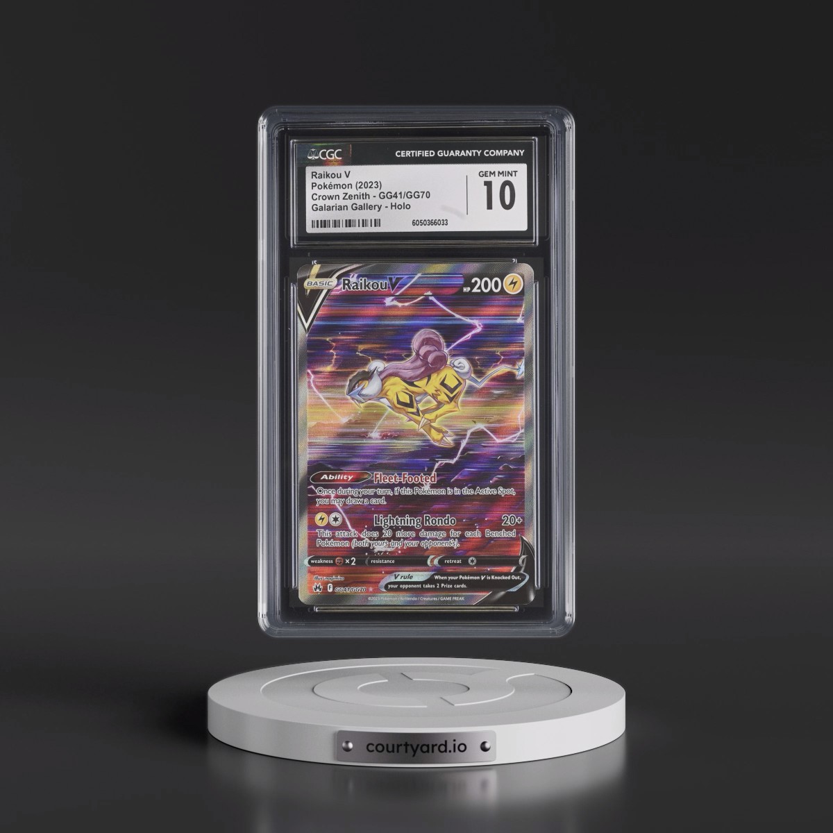 2023 Crown Zenith #GG41/GG70 Raikou V - Galarian Gallery Holo (CGC 10 GEM MINT)