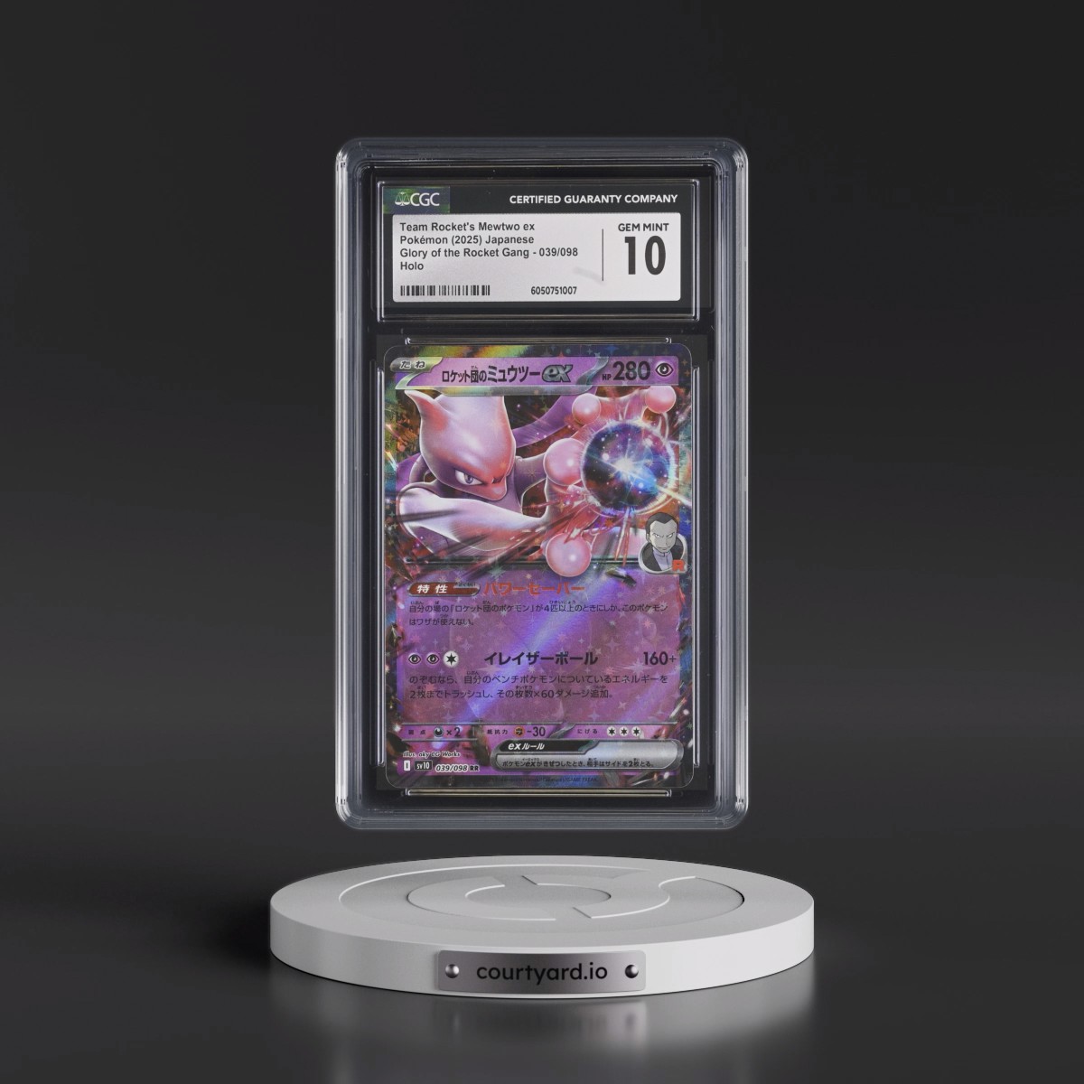 2025 Glory of the Rocket Gang - sv10 #039/098 Team Rocket's Mewtwo ex - Holo (CGC 10 GEM MINT)