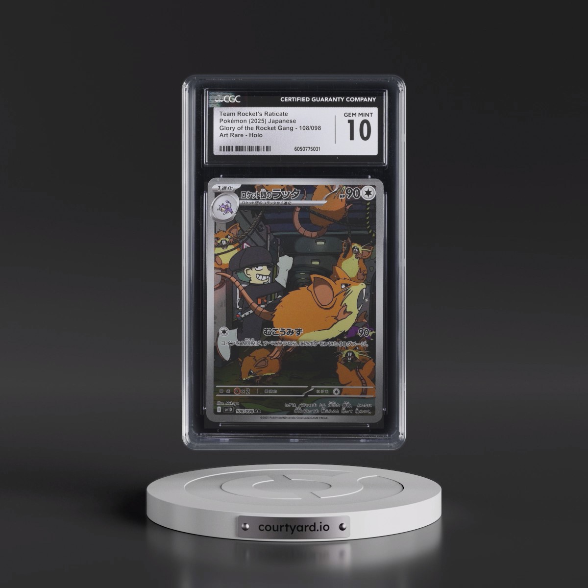 2025 Glory of the Rocket Gang - sv10 #108/098 Team Rocket's Raticate - Art Rare Holo (CGC 10 GEM MINT)