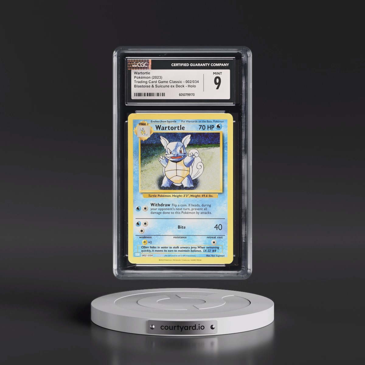 2023 Pokémon Clb-Trading Card Game Classic Blastoise & Suicune EX Deck #002 Wartortle (CGC 9 MINT)