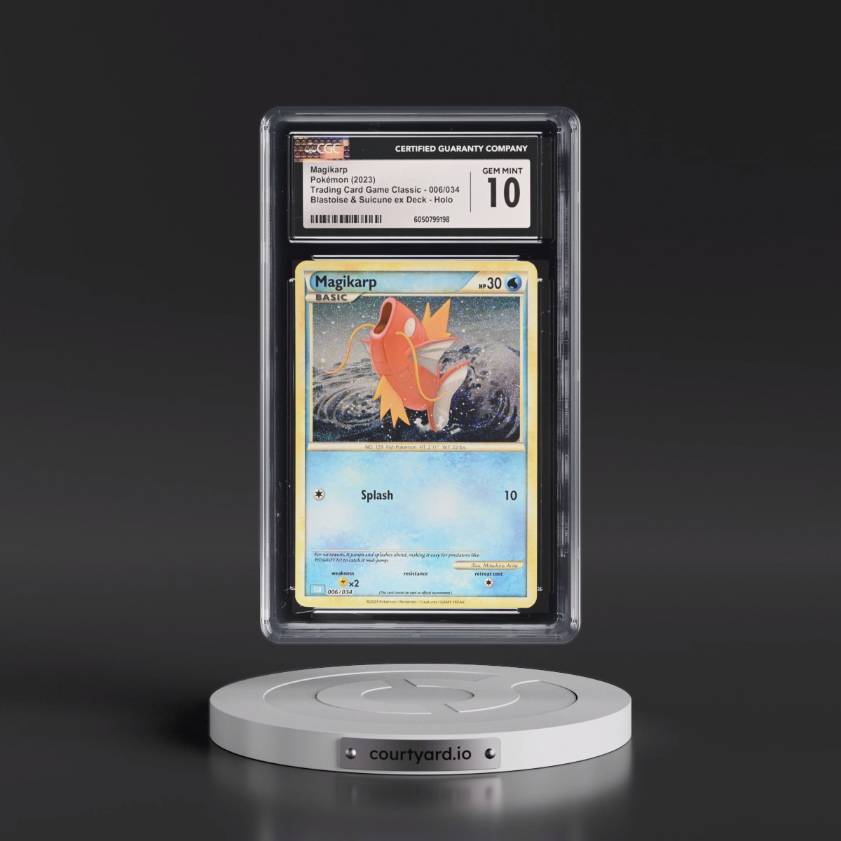 2023 Trading Card Game Classic - CLV, CLC, CLB #006/034 Magikarp - Blastoise & Suicune ex Deck - CLB Holo (CGC 10 GEM MINT)