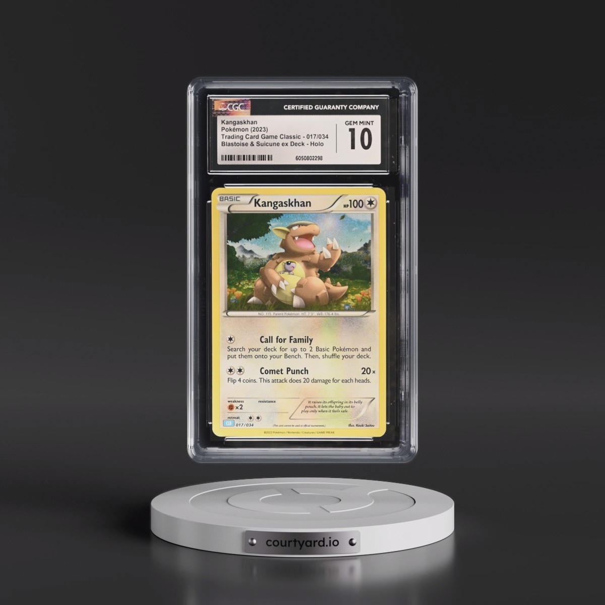 2023 Trading Card Game Classic - CLV, CLC, CLB #017/034 Kangaskhan - Blastoise & Suicune ex Deck - CLB Holo (CGC 10 GEM MINT)