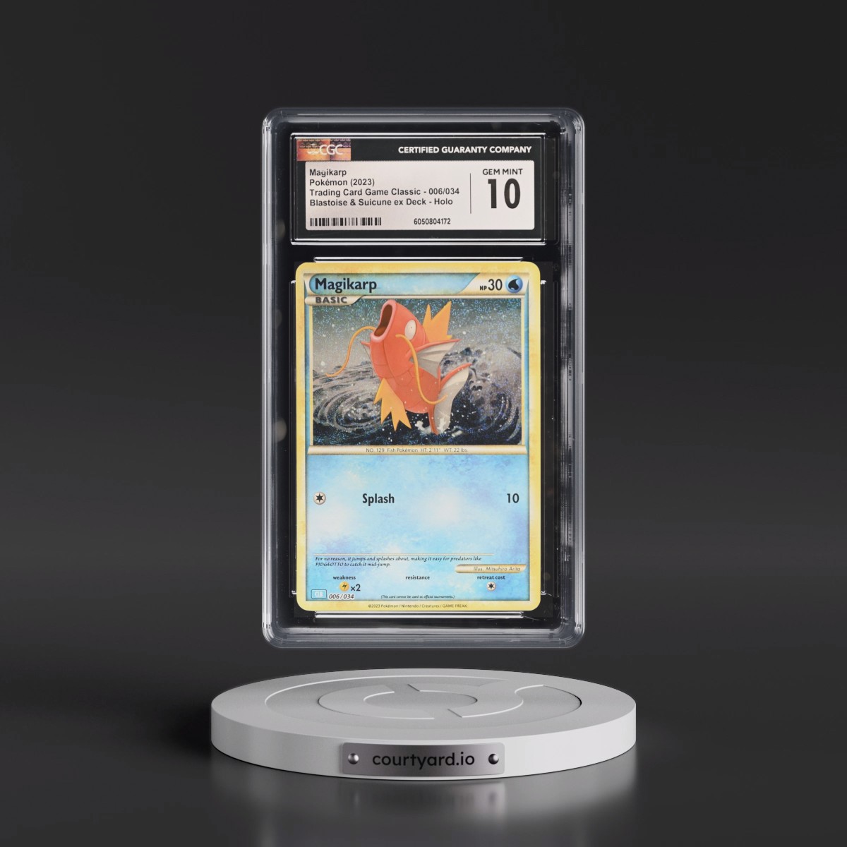 2023 Trading Card Game Classic - CLV, CLC, CLB #006/034 Magikarp - Blastoise & Suicune ex Deck - CLB Holo (CGC 10 GEM MINT)