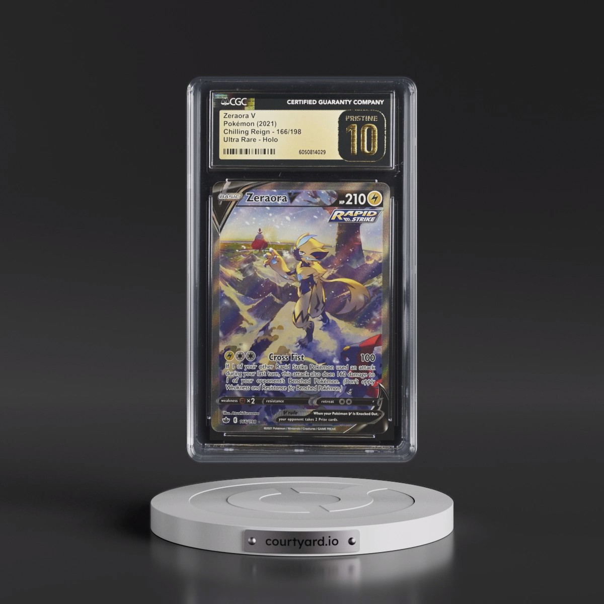 2021 Chilling Reign #166/198 Zeraora V - Ultra Rare Holo (CGC 10 PRISTINE)
