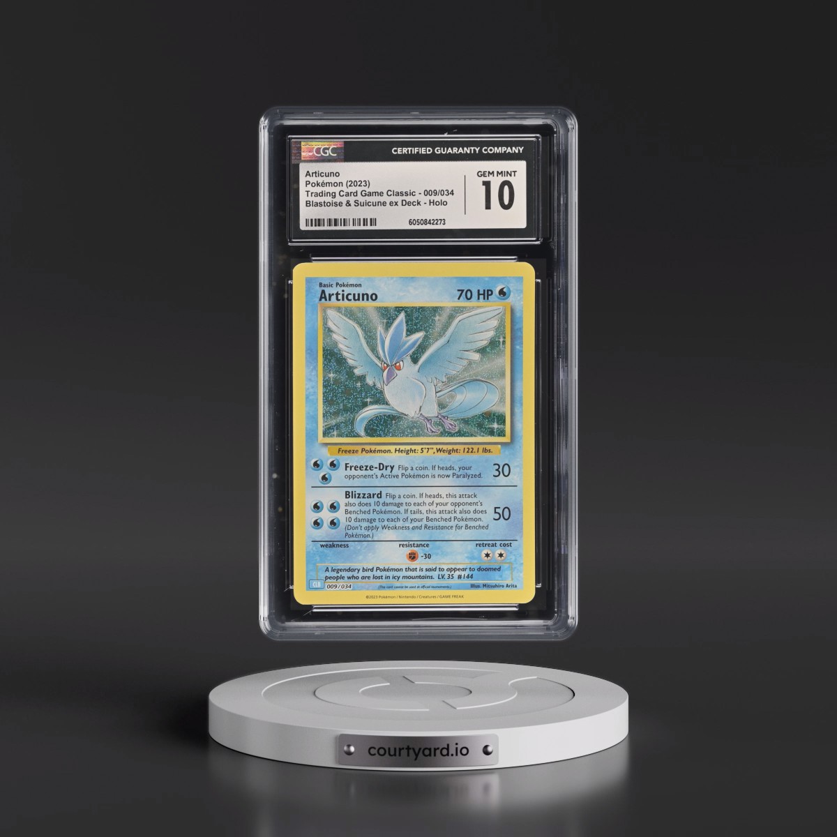 2023 Trading Card Game Classic - CLV, CLC, CLB #009/034 Articuno - Blastoise & Suicune ex Deck - CLB Holo (CGC 10 GEM MINT)
