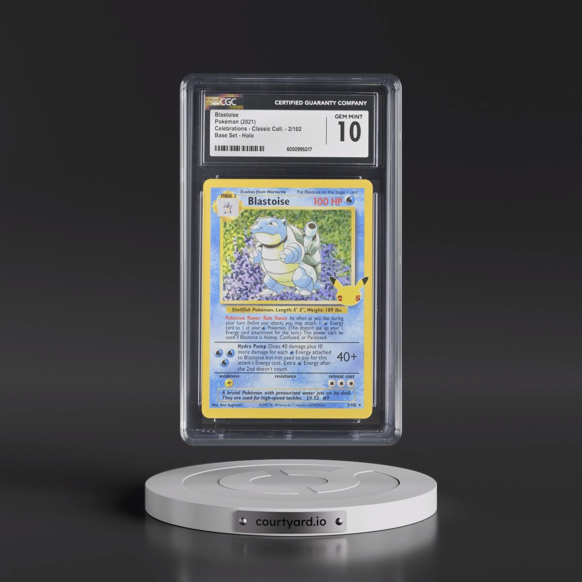 2021 Celebrations - Classic Collection #2/102 Blastoise - Base Set Holo (CGC 10 GEM MINT)