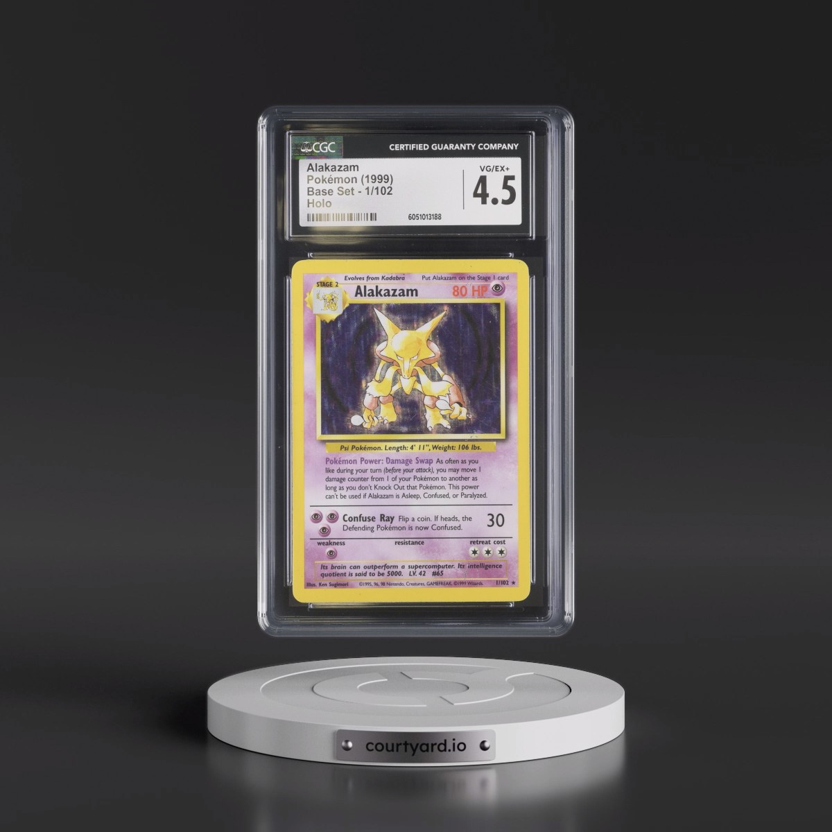 1999 Base Set #1/102 Alakazam - Holo (CGC 4.5 VG-EX+)