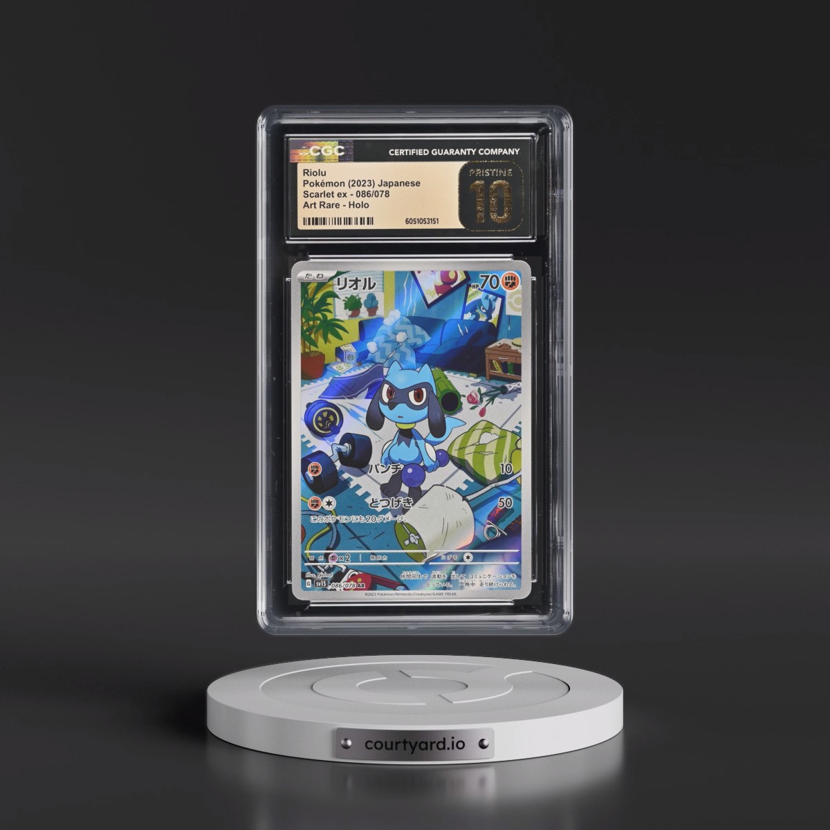 2023 Scarlet ex #086/078 Riolu - Art Rare Holo (CGC 10 PRISTINE)