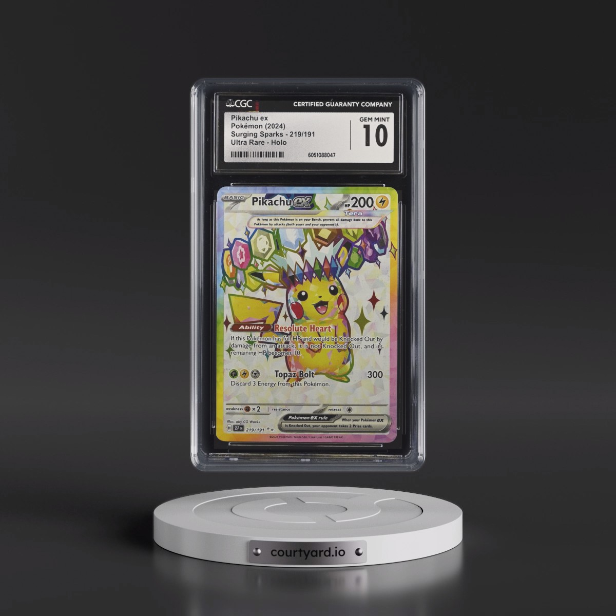 2024 Surging Sparks - SSP EN #219/191 Pikachu ex - Ultra Rare Holo (CGC 10 GEM MINT)