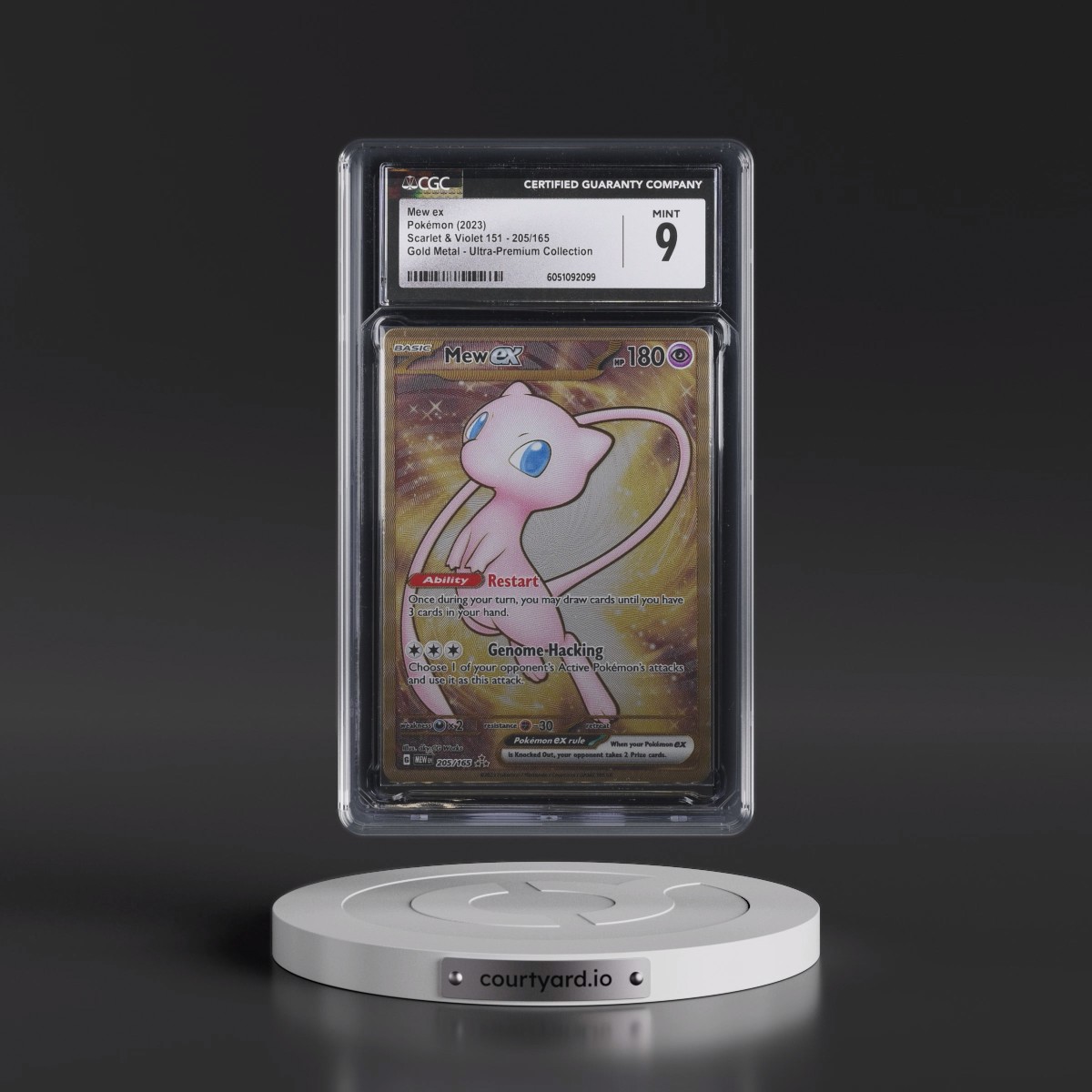 2023 Scarlet & Violet 151 - MEW EN #205/165 Mew ex - Gold Metal - Ultra-Premium Collection (CGC 9 MINT)