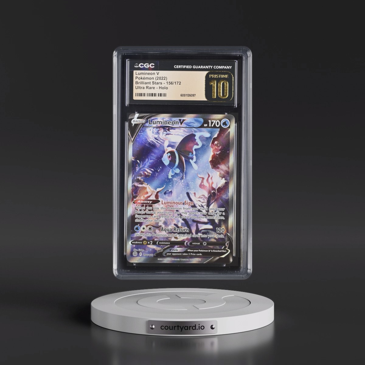 2022 Brilliant Stars #156/172 Lumineon V - Ultra Rare Holo (CGC 10 PRISTINE)