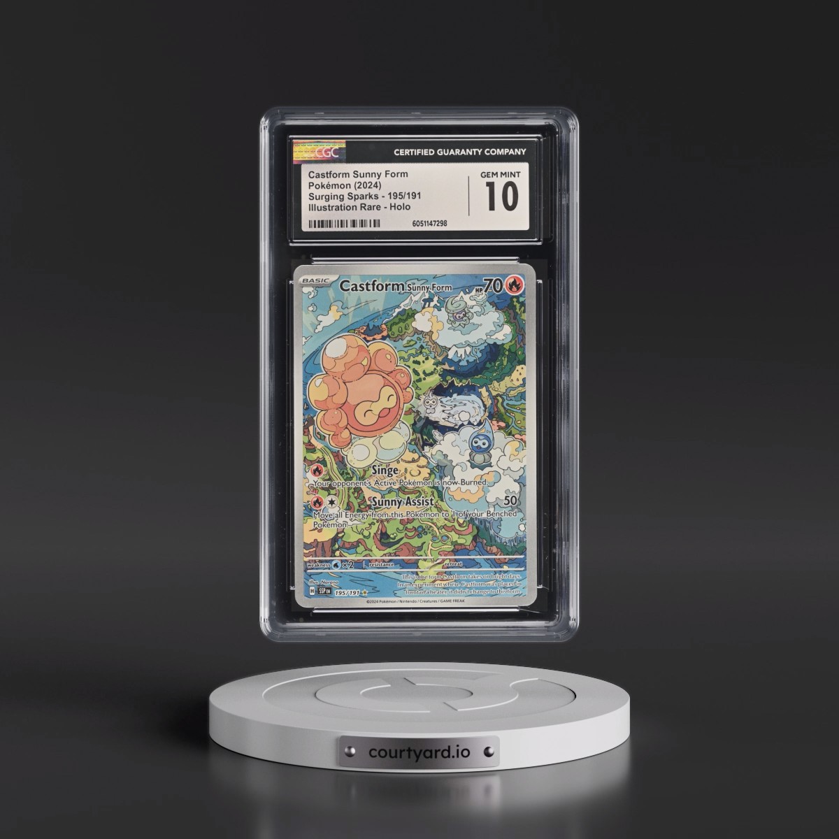 2024 Surging Sparks - SSP EN #195/191 Castform Sunny Form - Illustration Rare Holo (CGC 10 GEM MINT)