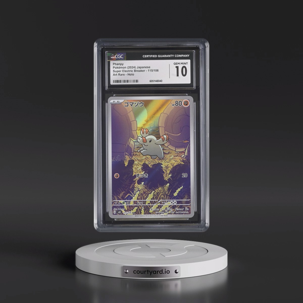 2024 Super Electric Breaker - sv8 #115/106 Phanpy - Art Rare Holo (CGC 10 GEM MINT)