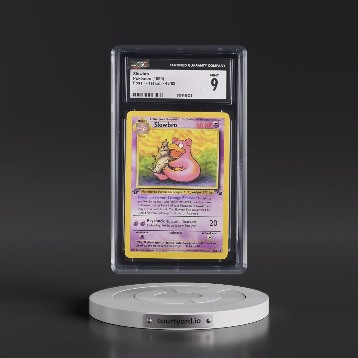 1999 Fossil #43/62 Slowbro - 1st Edition 1st Edition (CGC 9 MINT)