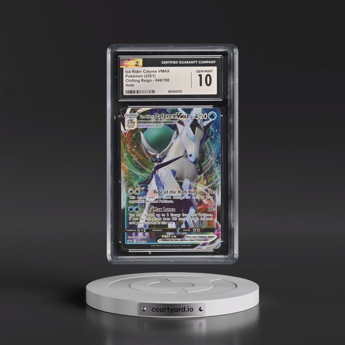 2021 Chilling Reign #046/198 Ice Rider Calyrex VMAX - Holo (CGC 10 GEM MINT)