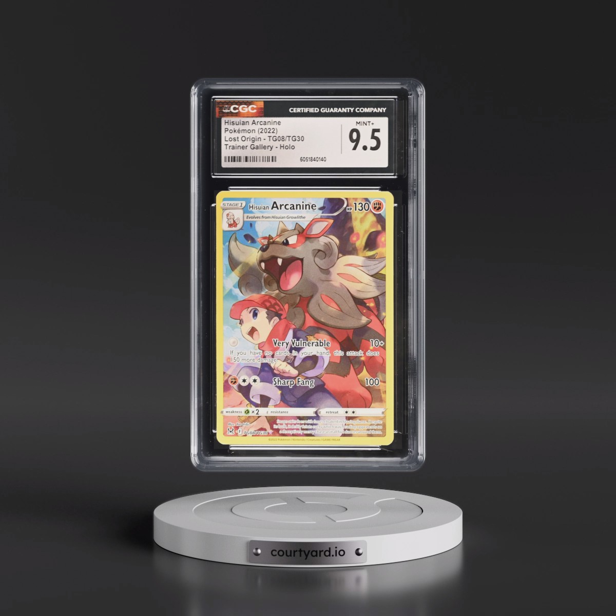 2022 Lost Origin #TG08/TG30 Hisuian Arcanine - Trainer Gallery Holo (CGC 9.5 MINT+)