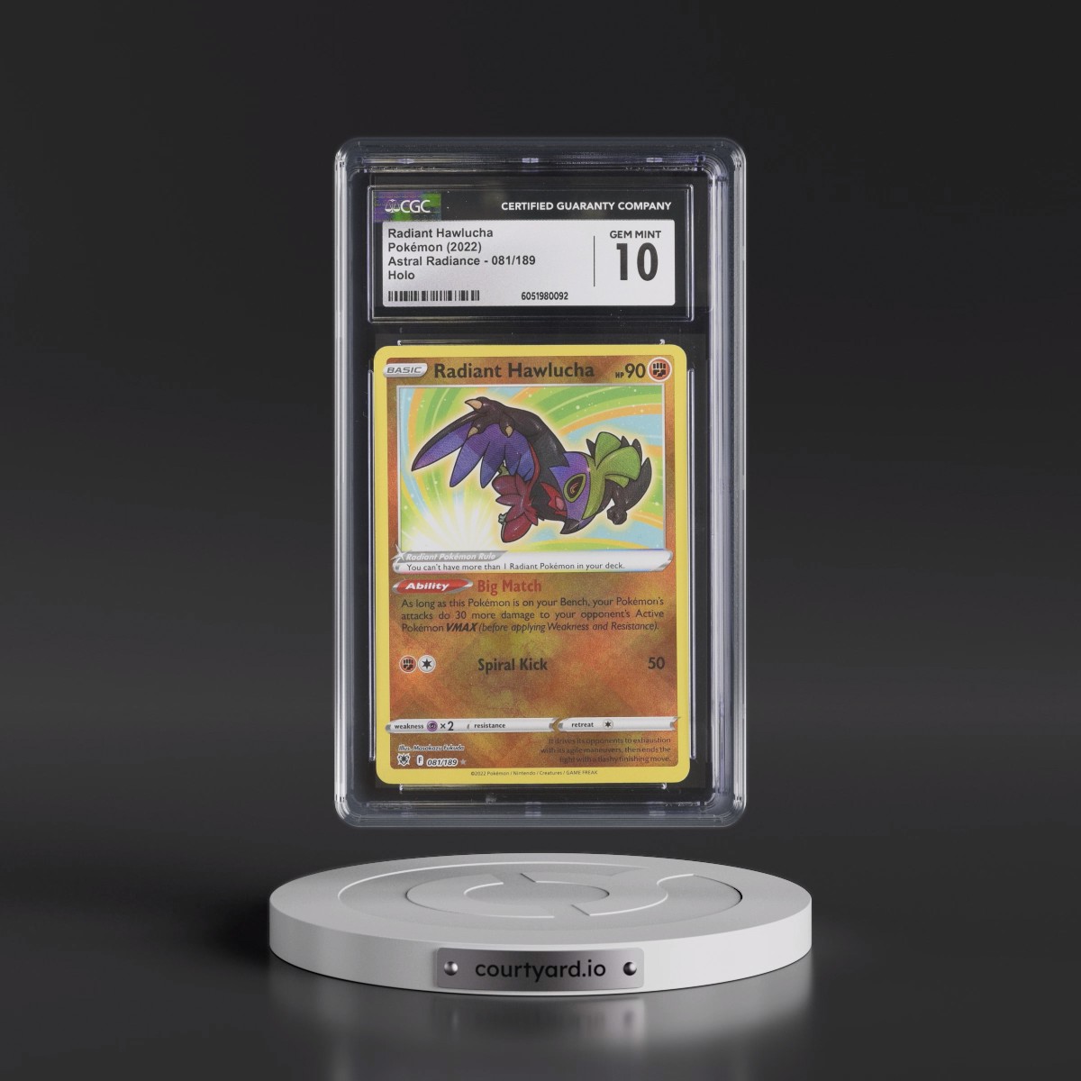 Astral Radiance #081/189 Radiant Hawlucha - Holo (CGC 10 GEM MINT)