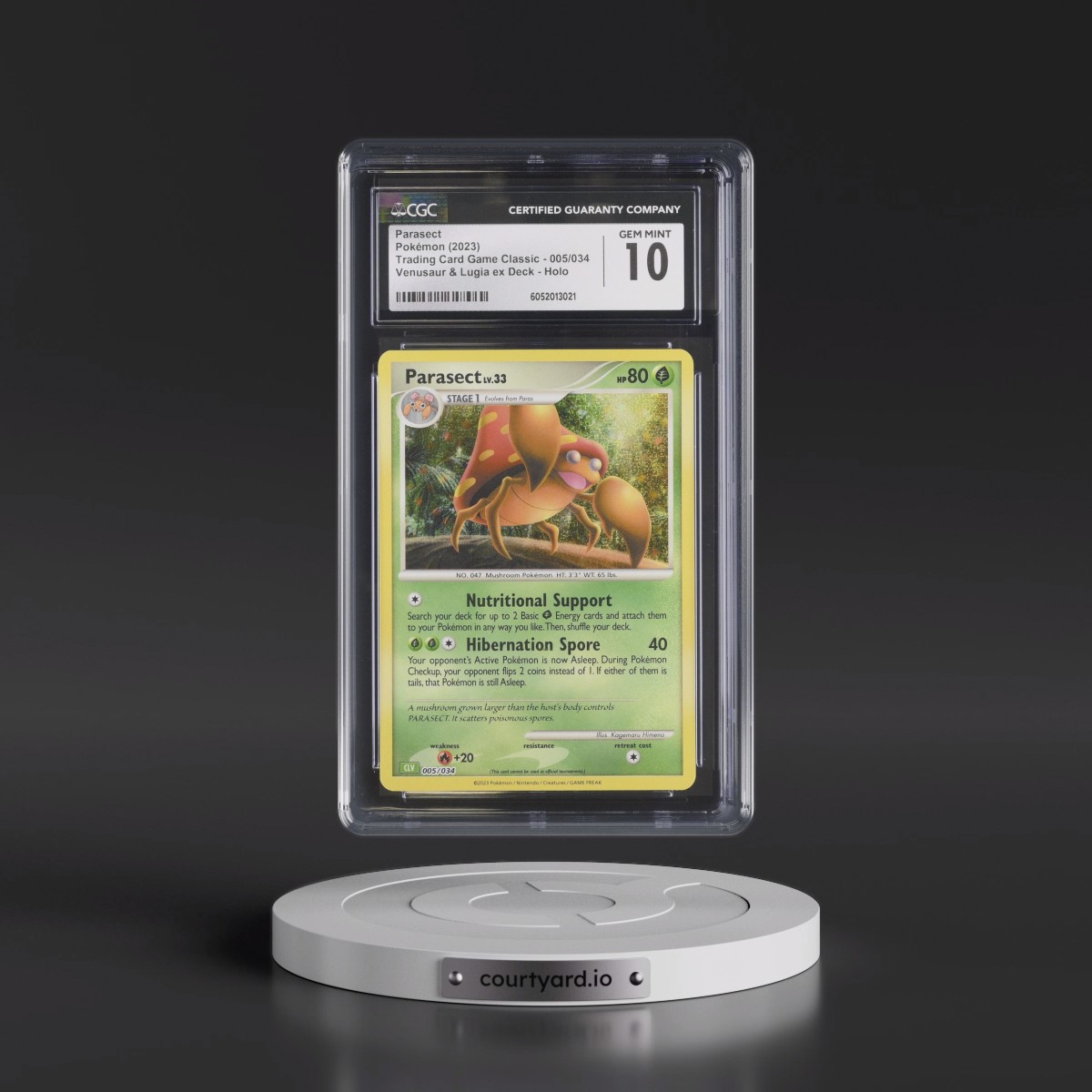 2023 Trading Card Game Classic - CLV, CLC, CLB #005/034 Parasect - Venusaur & Lugia ex Deck - CLV Holo (CGC 10 GEM MINT)