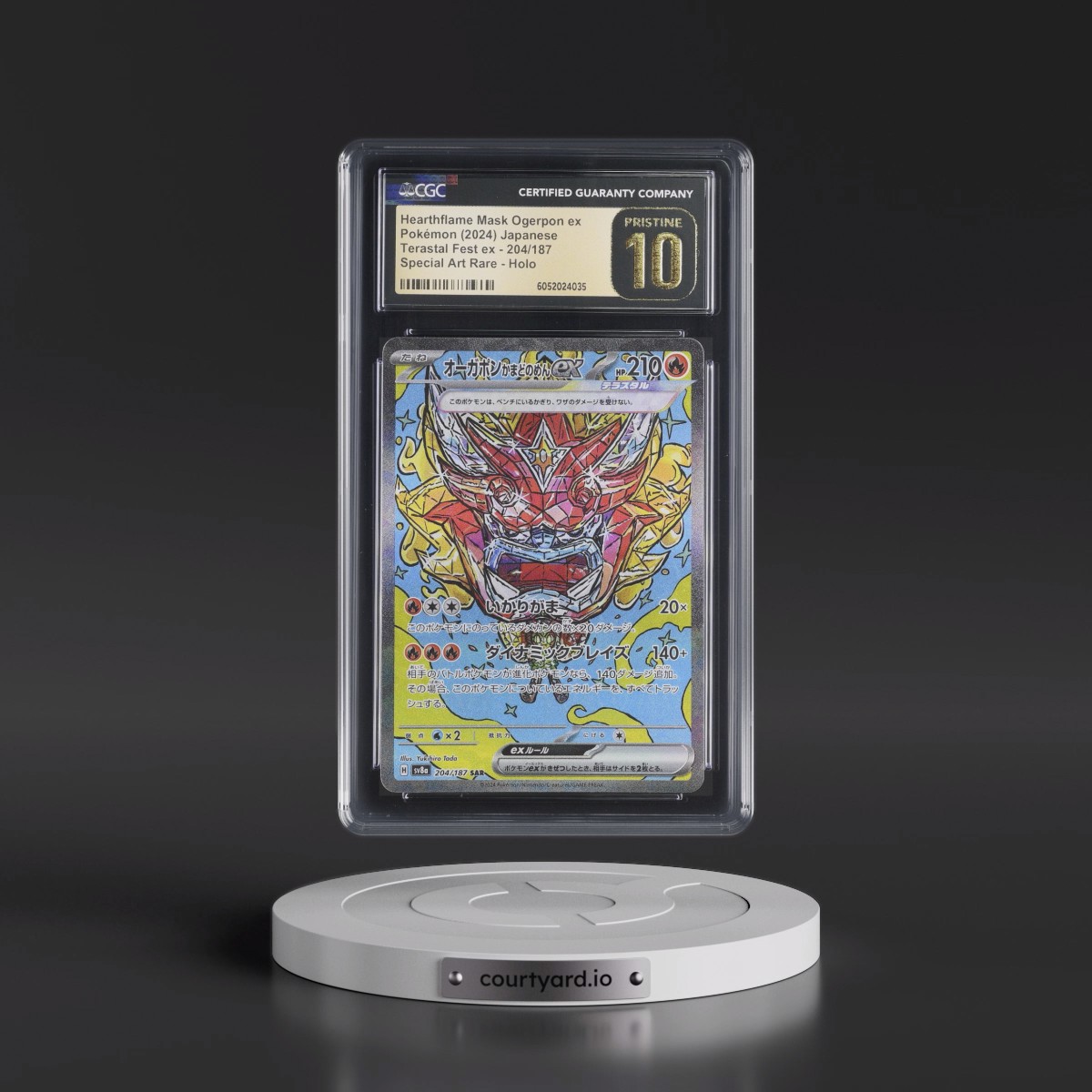 2024 High Class Pack: Terastal Fest ex - sv8a #204/187 Hearthflame Mask Ogerpon ex - Special Art Rare Holo (CGC 10 PRISTINE)