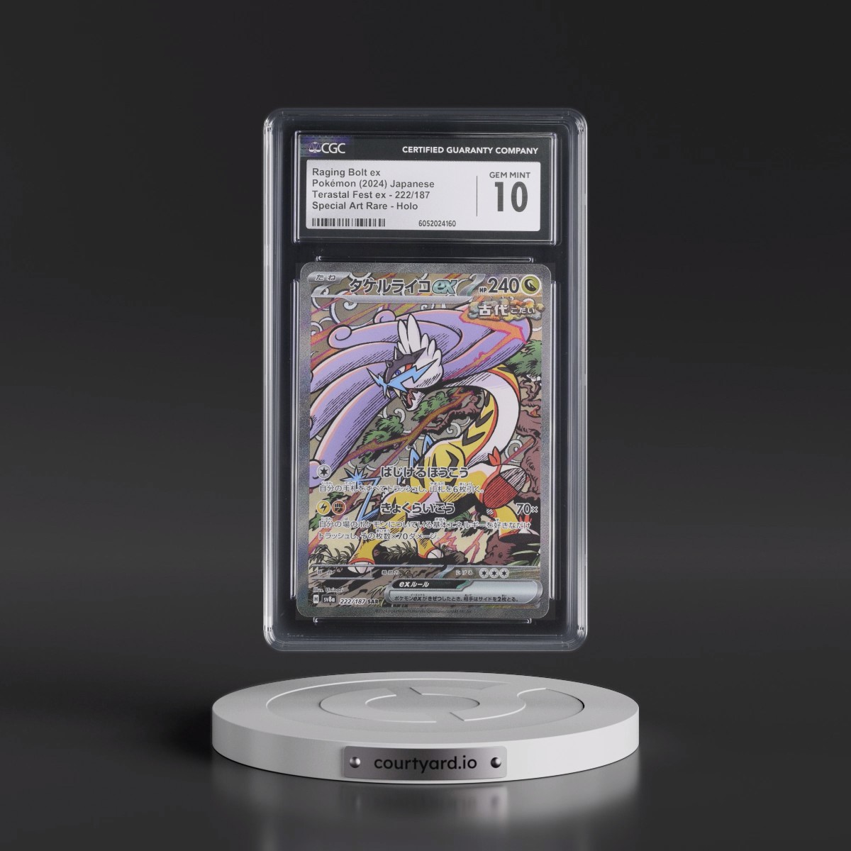 2024 High Class Pack: Terastal Fest ex - sv8a #222/187 Raging Bolt ex - Special Art Rare Holo (CGC 10 GEM MINT)