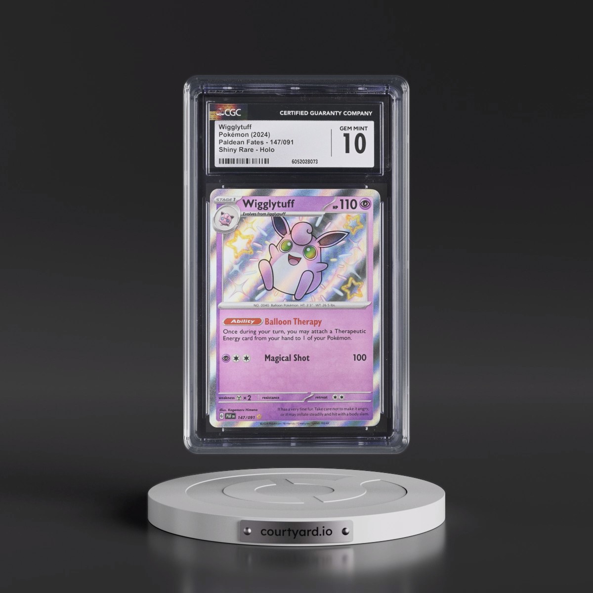 2024 Paldean Fates - PAF EN #147/091 Wigglytuff - Shiny Rare Holo (CGC 10 GEM MINT)