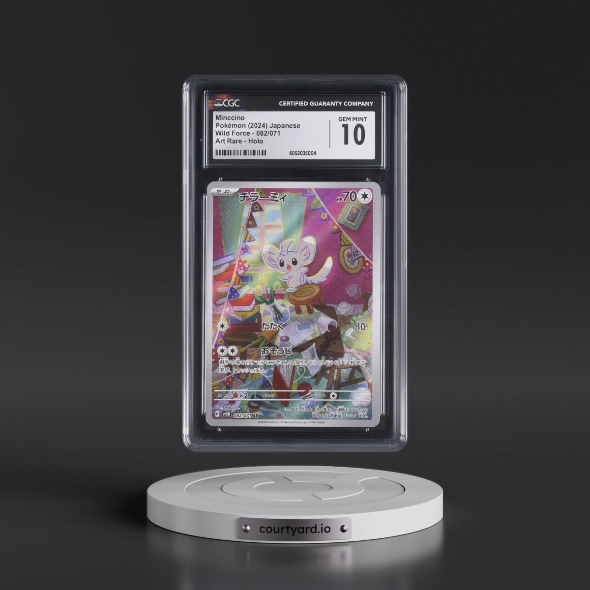 2024 Pokémon Sv5k-Wild Force #082 Minccino - Art Rare (CGC 10 GEM MINT)