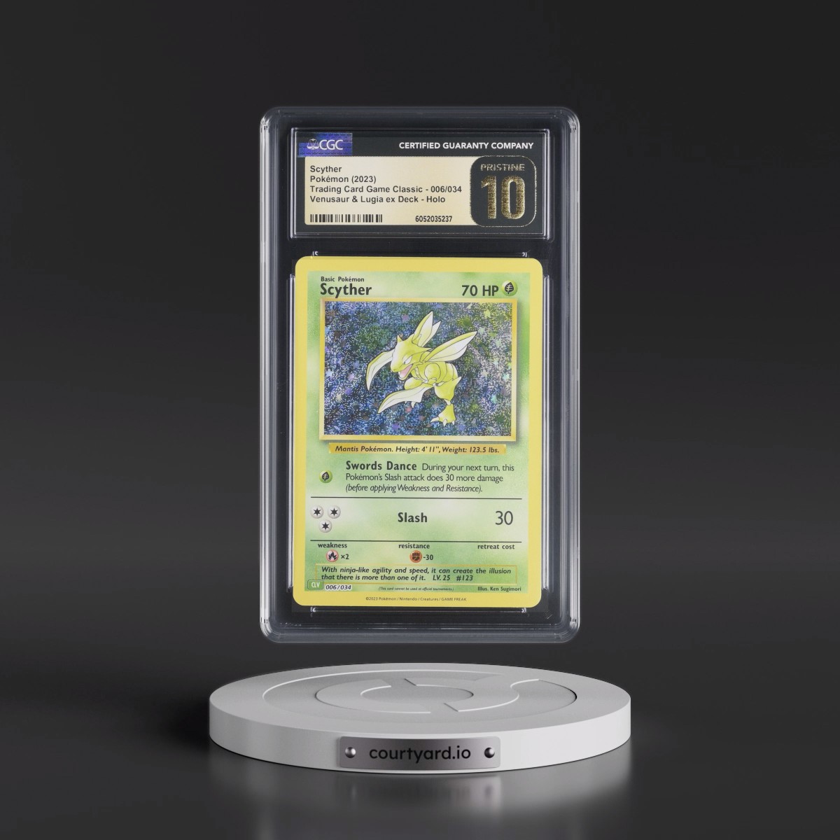 2023 Trading Card Game Classic - CLV, CLC, CLB #006/034 Scyther - Venusaur & Lugia ex Deck - CLV Holo (CGC 10 PRISTINE)