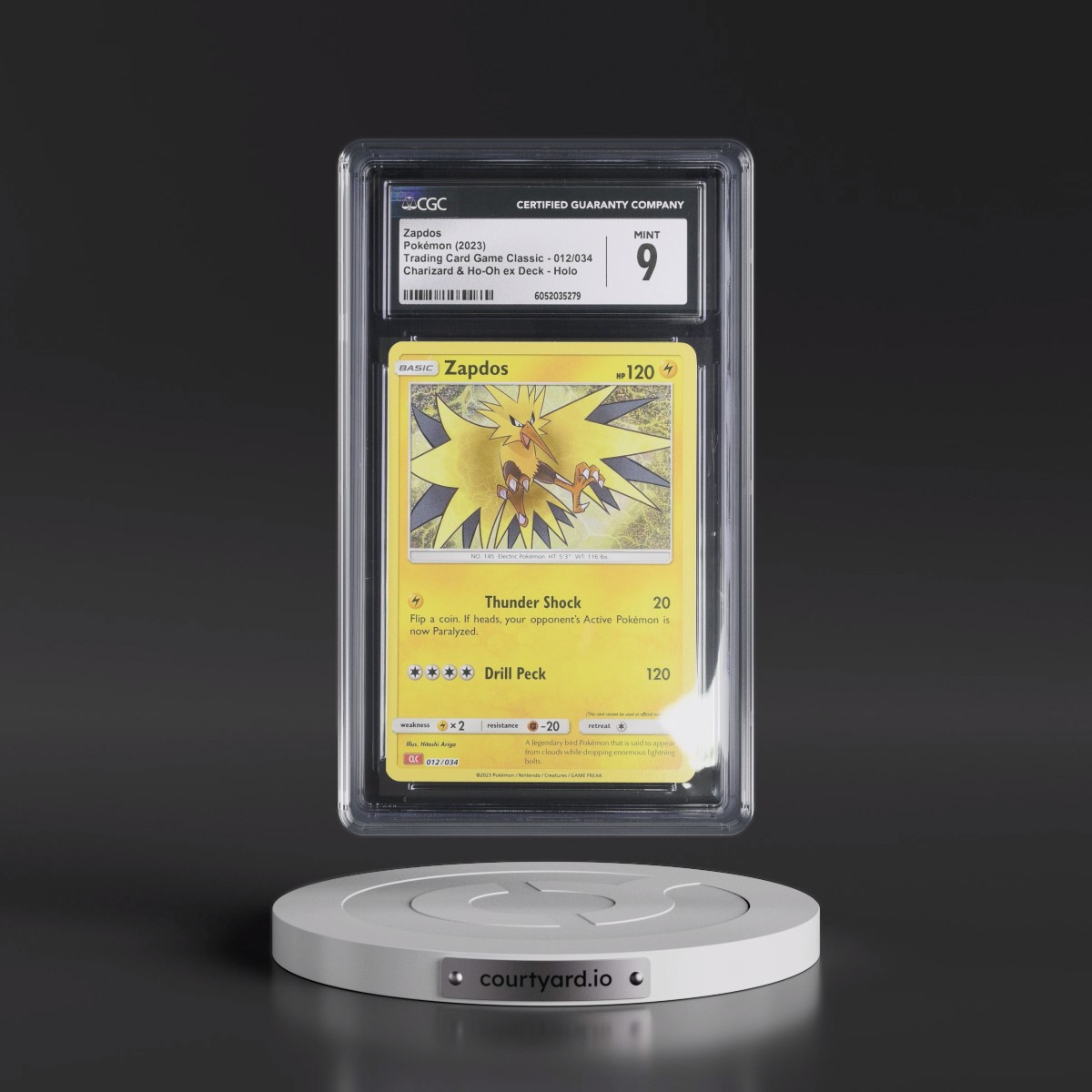 2023 Trading Card Game Classic - CLV, CLC, CLB #012/034 Zapdos - Charizard & Ho-Oh ex Deck - CLC Holo (CGC 9 MINT)