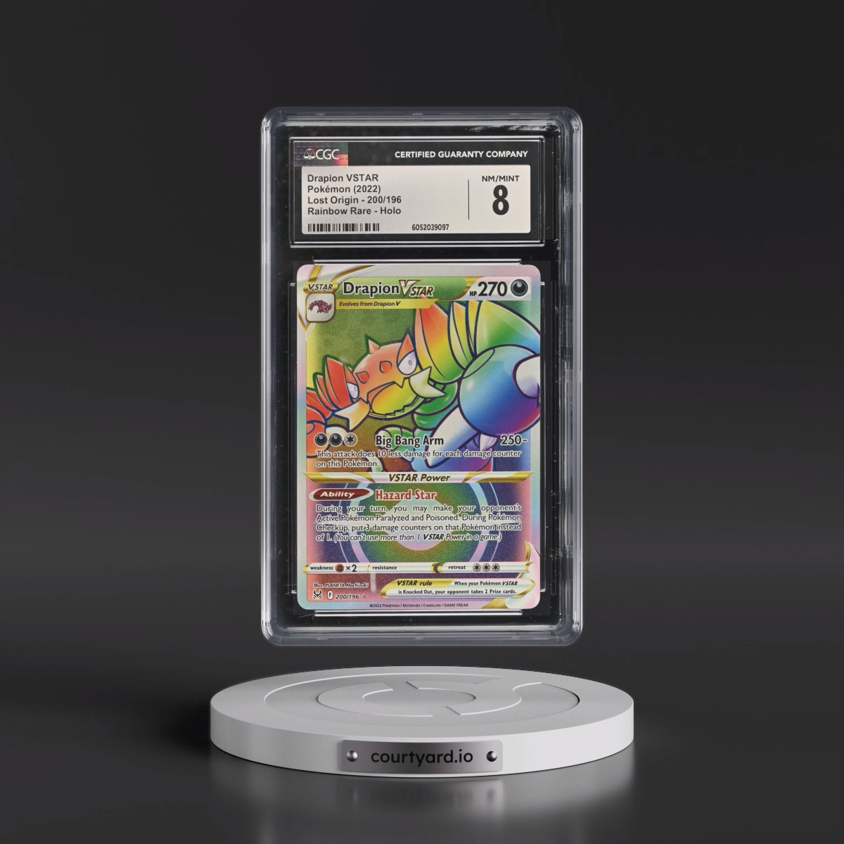 2022 Lost Origin #200/196 Drapion VSTAR - Rainbow Rare Holo (CGC 8 NM-MT)